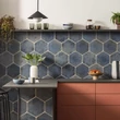 Kép 2/2 - BENEDIKT TILES Cifre Oken Hexagon Blue Brillo 23
