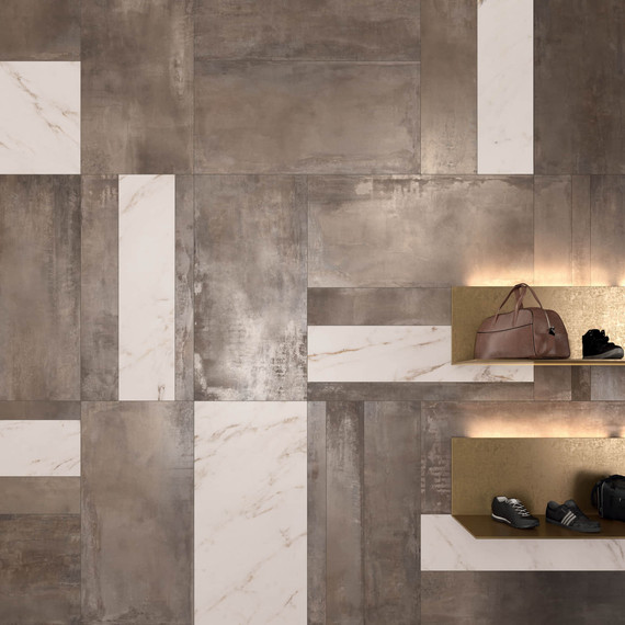 Carrelage ABK Interno 9 Mud – 60x120cm, Effet Métal, Grès Cérame, Italie